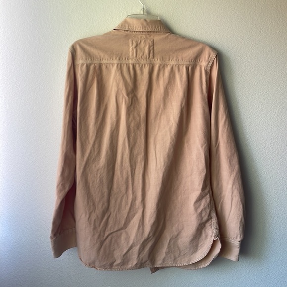 Obey shirt women’s button up size medium light peach color - Picture 6 of 6